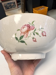 A rare Chinese famille rose 'Satyr Watching a Sleeping Venus' punch bowl, Qianlong