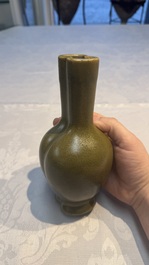 A Chinese conjoined teadust&ndash;glazed bottle vase, Republic