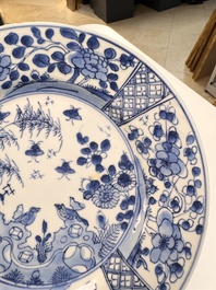 Eight Chinese blue and white, famille verte and Imari-style plates, Kangxi