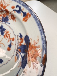 Eight Chinese blue and white, famille verte and Imari-style plates, Kangxi