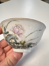 A pair of Chinese famille rose bowls with floral design, Guangxu mark of the period