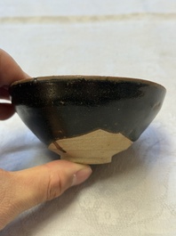 Two Chinese Jian tea bowls and two Dongzhangyao black-glazed tea bowls, Song