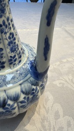 A Chinese blue and white 'Floral' kendi, Kangxi