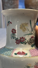 A pair of Chinese famille rose 'Pheasant among Flowering Branches' vases, 19th C.