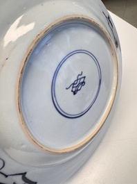 Eight Chinese blue and white, famille verte and Imari-style plates, Kangxi
