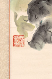 Yang Qingyi 楊慶義 (b. 1957): 'Bird among Grape Vines', ink and colour on paper
