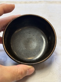 Two Chinese Jian tea bowls and two Dongzhangyao black-glazed tea bowls, Song