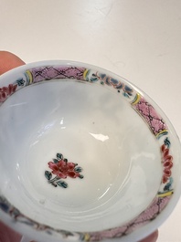 A Chinese famille rose 'Fishermen' cup and saucer, Yongzheng