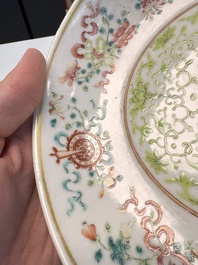 A Chinese famille rose 'Bajixiang' plate, Tongzhi mark and of the period