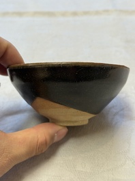 Two Chinese Jian tea bowls and two Dongzhangyao black-glazed tea bowls, Song