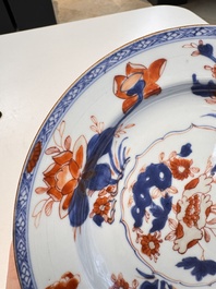 Eight Chinese blue and white, famille verte and Imari-style plates, Kangxi