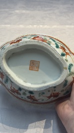 Eight Chinese famille rose and verte wares, 19/20th C.