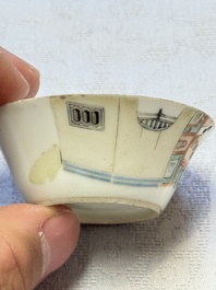 A set of seven Chinese famille rose nesting bowls with narrative design, Daoguang
