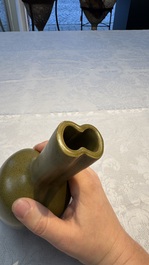 A Chinese conjoined teadust&ndash;glazed bottle vase, Republic