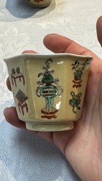 34 Chinese famille rose, verte, Imari-style and blue and white wares, Kangxi and later