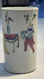 Eight Chinese famille rose and verte wares, 19/20th C.