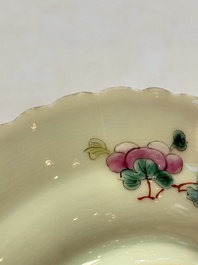 Five Chinese famille rose 'Phoenix and Peony' cups and three saucers for the Peranakan market, Qianlong, Guangxu and Zhou Shunxing 周順興 marks, Republic