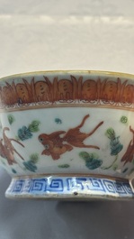 Eight Chinese famille rose and verte wares, 19/20th C.