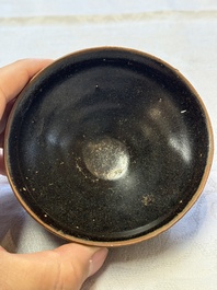 Two Chinese Jian tea bowls and two Dongzhangyao black-glazed tea bowls, Song