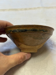 Two Chinese Jian tea bowls and two Dongzhangyao black-glazed tea bowls, Song