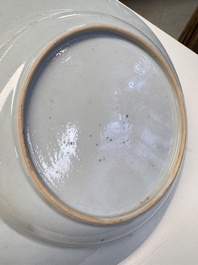 A pair of Chinese armorial soup plates with the arms of Saunders for the English market, Qianlong, ca. 1745
