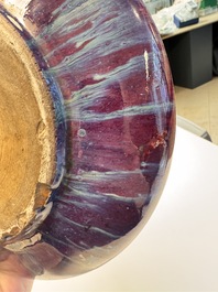 A large Chinese flamb&eacute;-glazed brush washer, 18th C.
