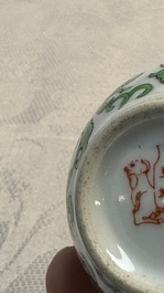 Eight Chinese famille rose and verte wares, 19/20th C.