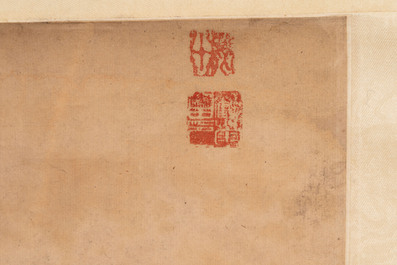 Chinese school: ancestor portrait, ink and colour on paper, 19th C.