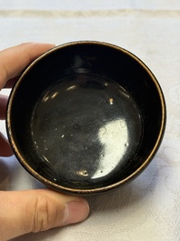 Two Chinese Jian tea bowls and two Dongzhangyao black-glazed tea bowls, Song