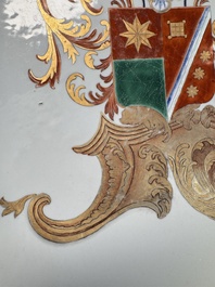 A rare large Chinese armorial dish with the arms of de Heere for the Dutch market, Qianlong, ca. 1735-1765