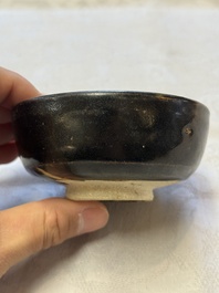 Two Chinese Jian tea bowls and two Dongzhangyao black-glazed tea bowls, Song
