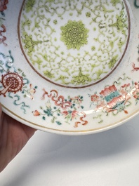 A Chinese famille rose 'Bajixiang' plate, Tongzhi mark and of the period