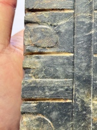 A large Chinese Liangzhu-type mottled jade cong, Neolithic period or later