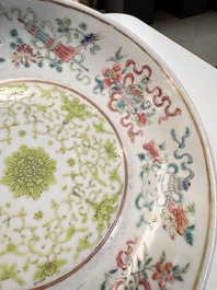 A Chinese famille rose 'Bajixiang' plate, Tongzhi mark and of the period