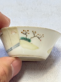 A set of seven Chinese famille rose nesting bowls with narrative design, Daoguang