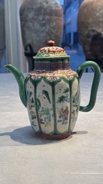 Eight Chinese famille rose and verte wares, 19/20th C.