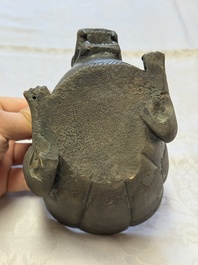A Chinese bronze 'Mythical Beast' rhyton, Ming