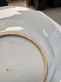 Eight Chinese blue and white, famille verte and Imari-style plates, Kangxi