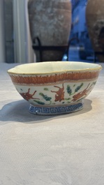 Eight Chinese famille rose and verte wares, 19/20th C.