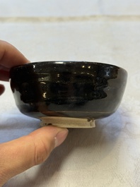 Two Chinese Jian tea bowls and two Dongzhangyao black-glazed tea bowls, Song