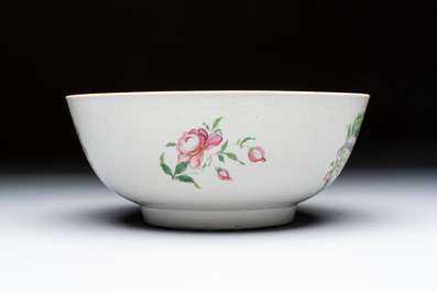 A rare Chinese famille rose 'Satyr Watching a Sleeping Venus' punch bowl, Qianlong
