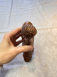A Chinese carved buffalo horn 'Hehe Erxian' group, 17/18th C.