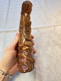 A Chinese carved buffalo horn 'Hehe Erxian' group, 17/18th C.