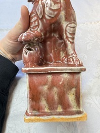 A Chinese copper-red-glazed Buddhist lion, 19th C.