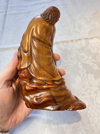 A Chinese carved buffalo horn 'Hehe Erxian' group, 17/18th C.