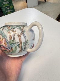 A Chinese famille rose 'Mythological Subject' teapot and cover, Qianlong