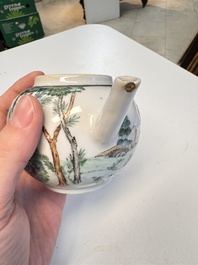 A Chinese famille rose 'Mythological Subject' teapot and cover, Qianlong