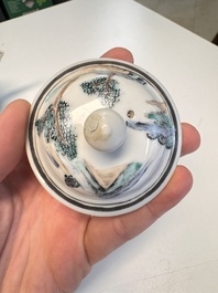 A Chinese famille rose 'Mythological Subject' teapot and cover, Qianlong