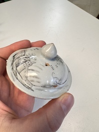 A Chinese grisaille and gilt-decorated 'European Subject' teapot and cover, Qianlong