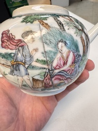 A Chinese famille rose 'Mythological Subject' teapot and cover, Qianlong